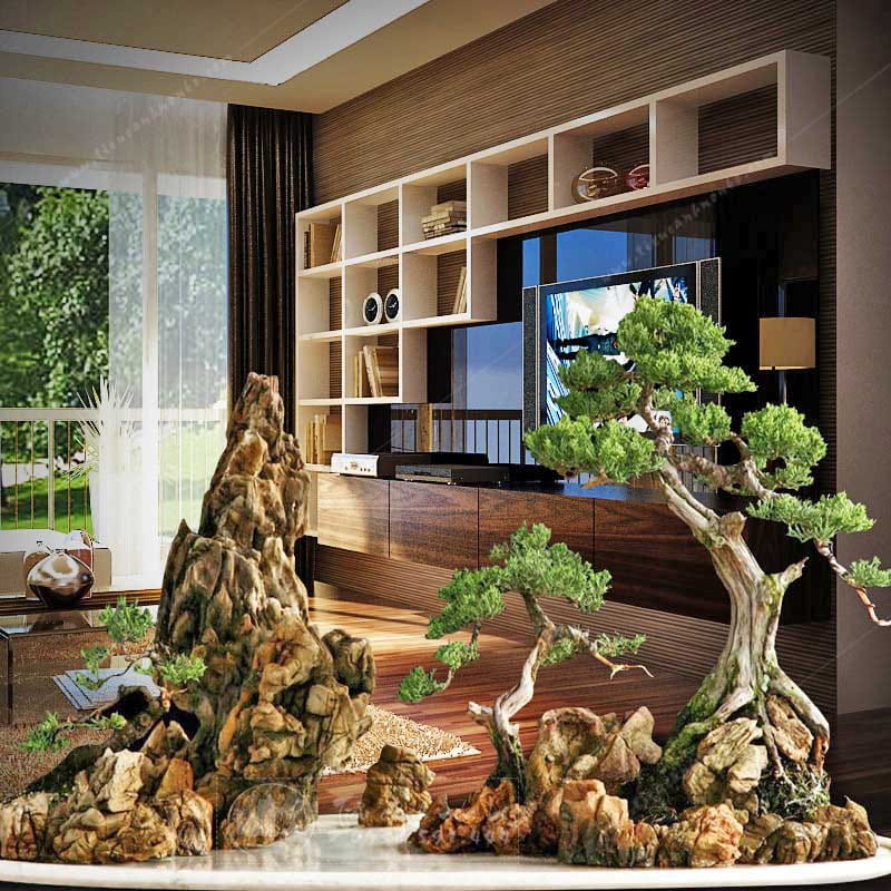 tiểu cảnh hòn non bộ trong nhà