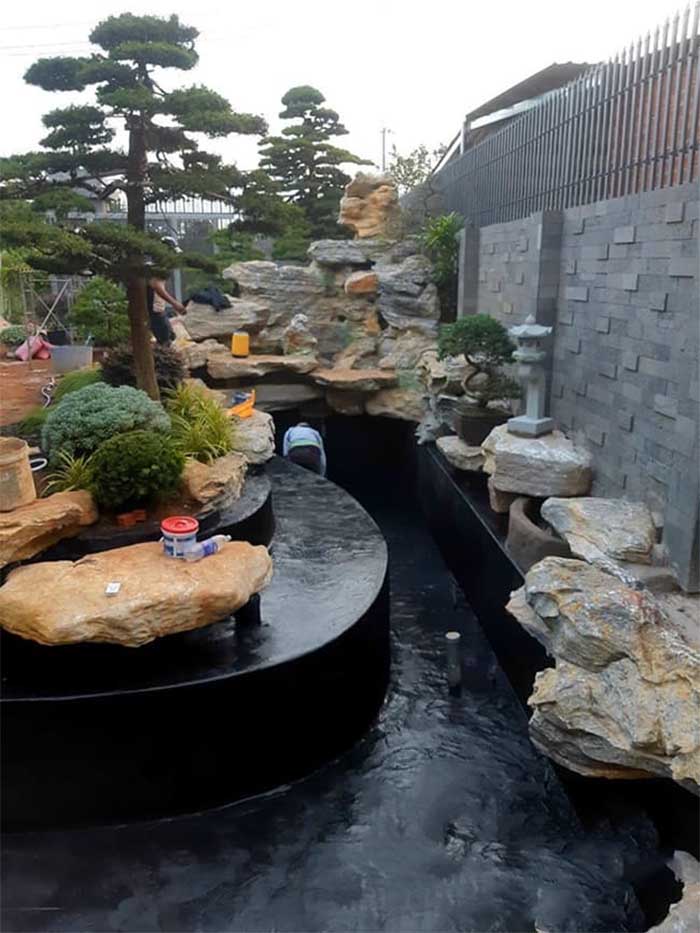 thi công hồ cá koi trà vinh 2