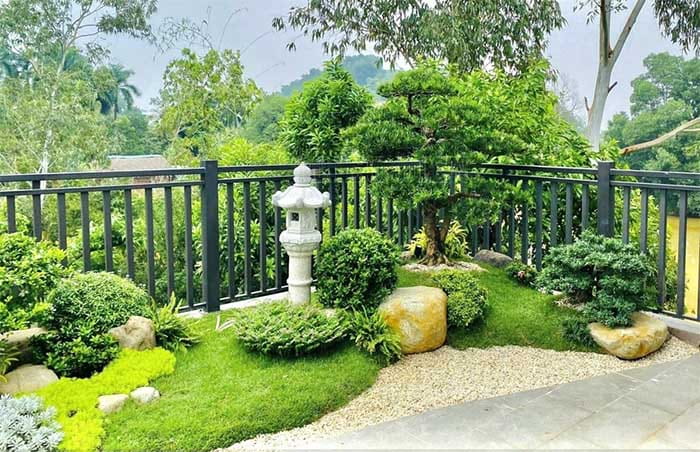 tiểu cảnh sân vườn trước nhà 1