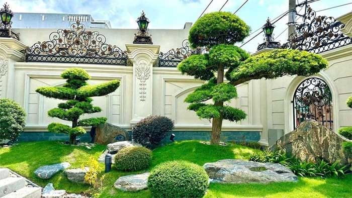 tiểu cảnh sân vườn trước nhà 10