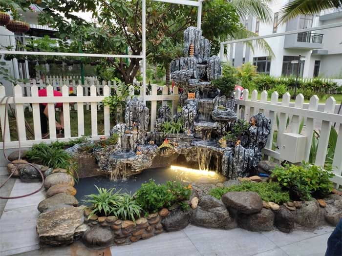 tiểu cảnh sân vườn trước nhà 12