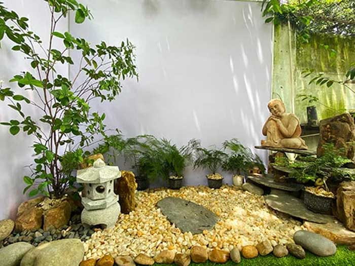 tiểu cảnh sân vườn trước nhà 7