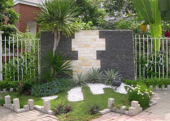 tiểu cảnh sân vườn trước nhà 8