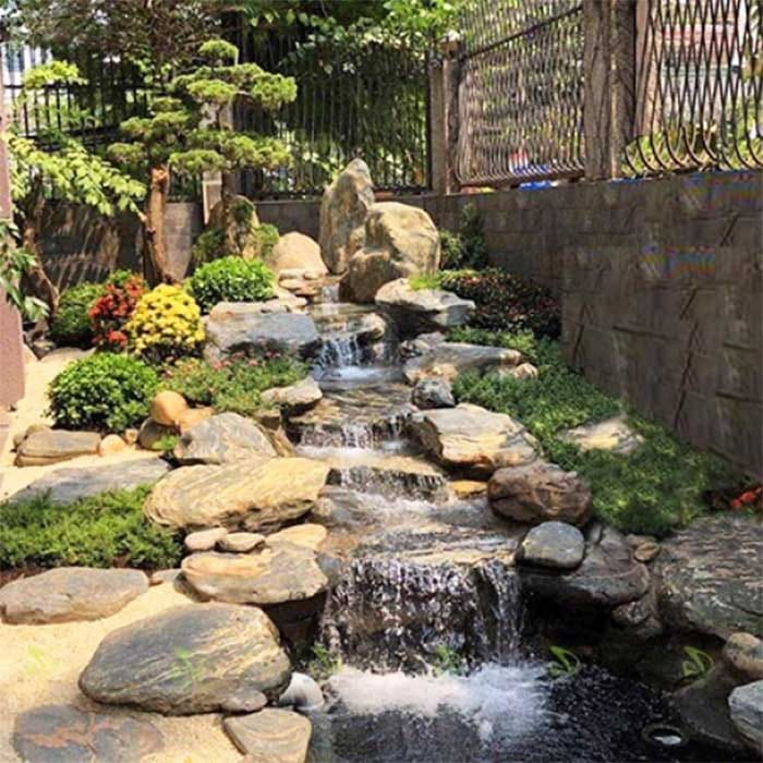 tiểu cảnh thác nước sân vườn 6