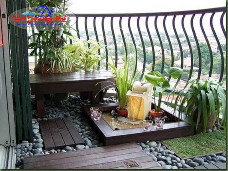 thi công tiểu cảnh ban công 02