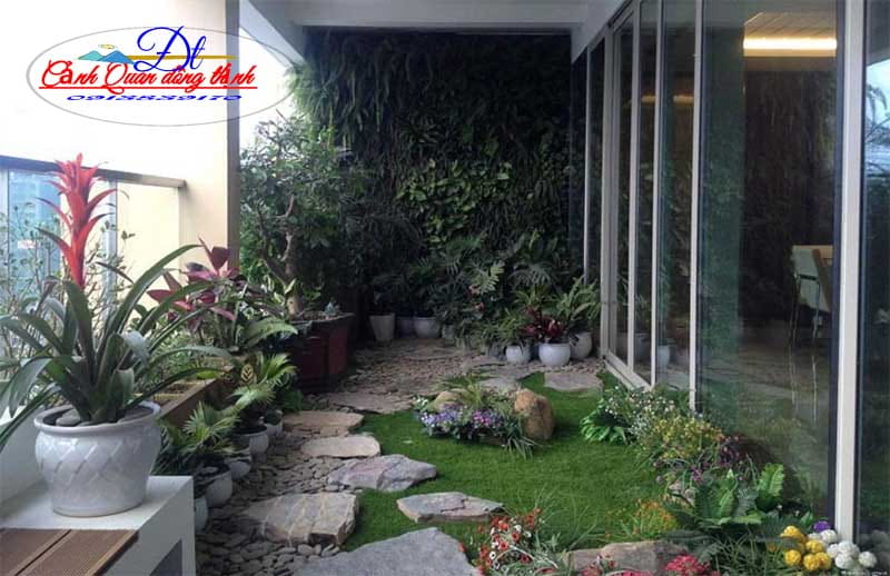 thi công tiểu cảnh ban công 03
